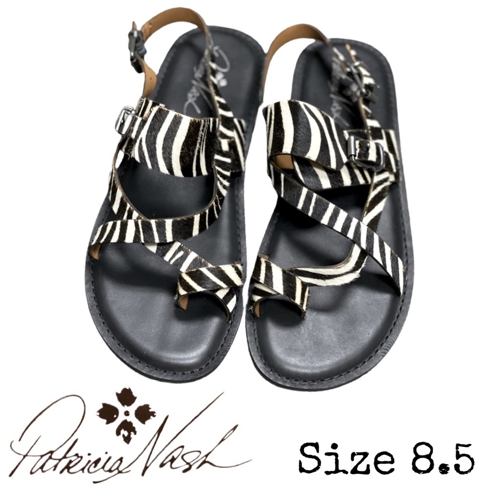 Patricia Nash Fidella Zebra Sandals Size 8.5